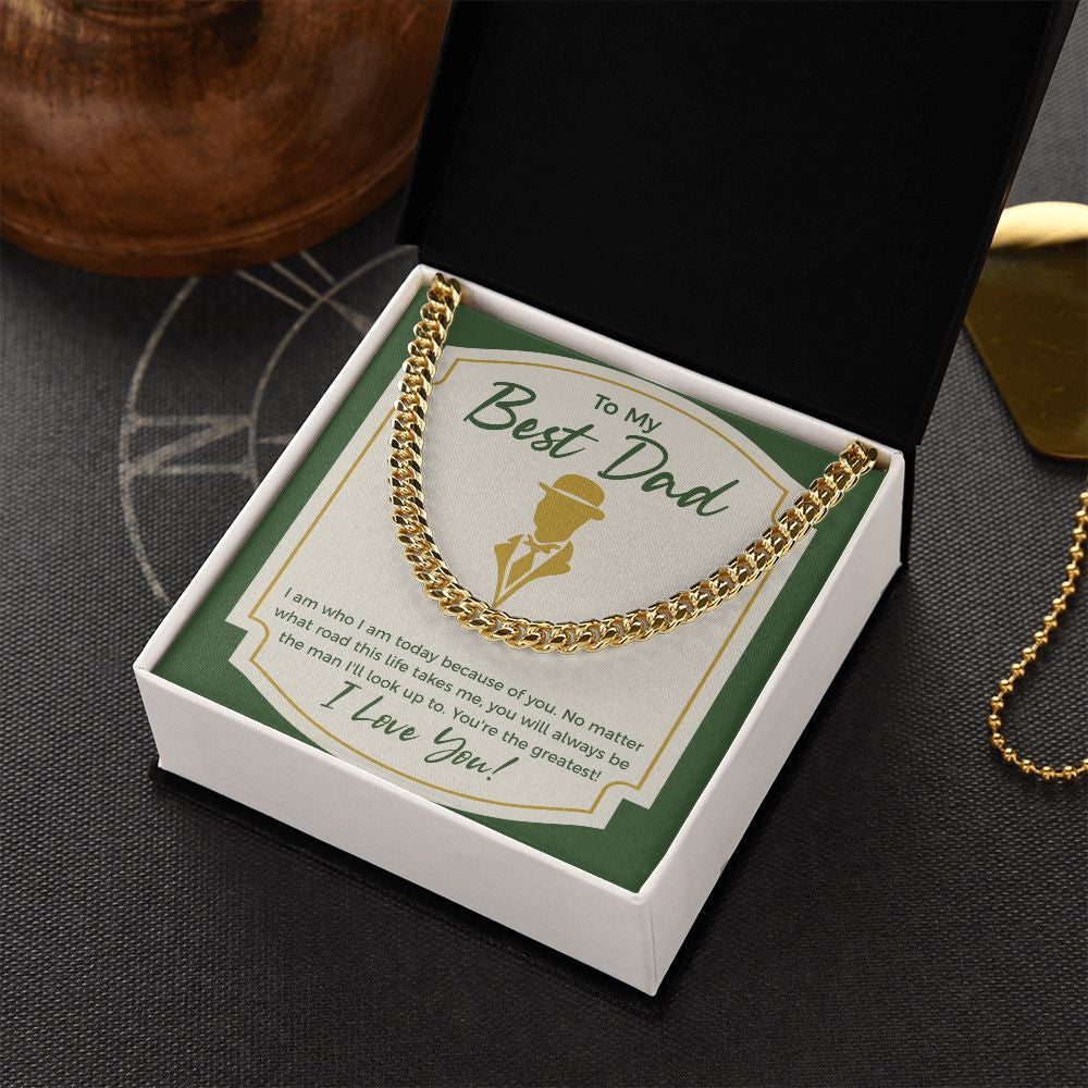 You're the greatest cuban link chain gold box side view