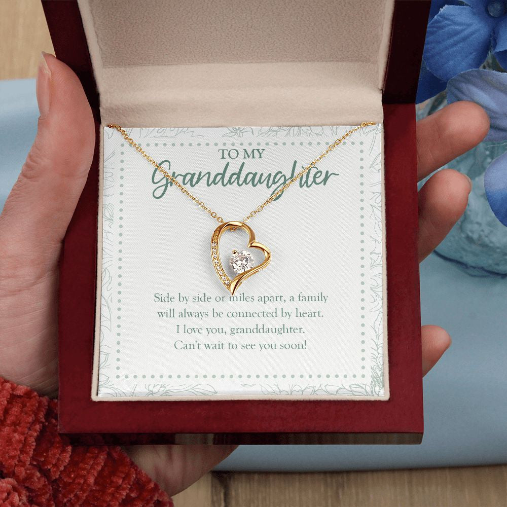 Always Connected By Heart forever love gold pendant led luxury box in hand