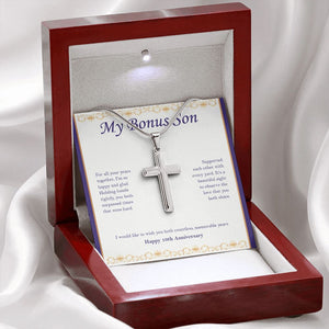 Happy And Glad stainless steel cross premium led mahogany wood box