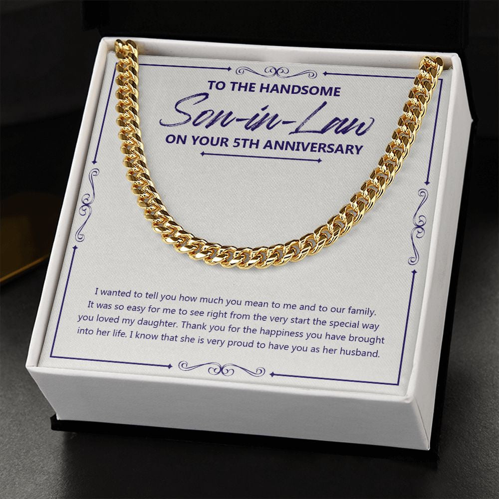 Right From The Start cuban link chain gold standard box