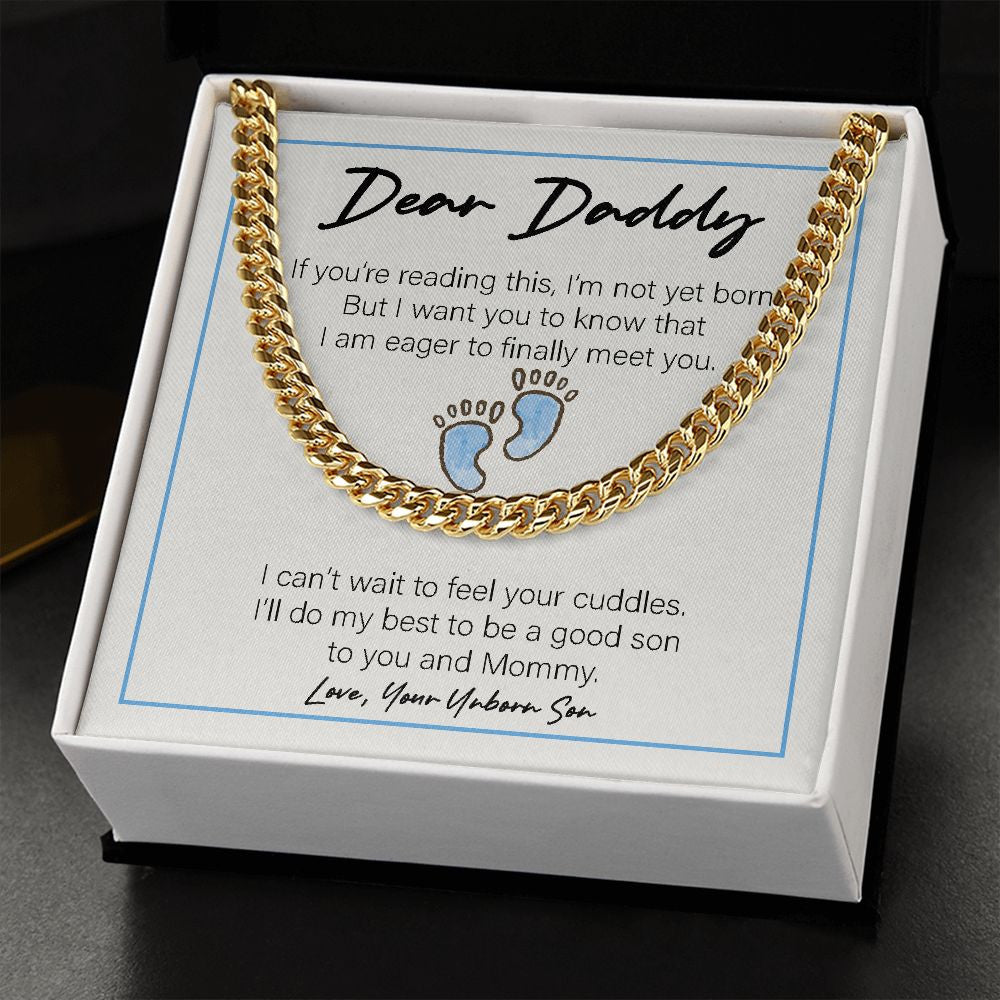 Eager To Finally Meet You cuban link chain gold standard box