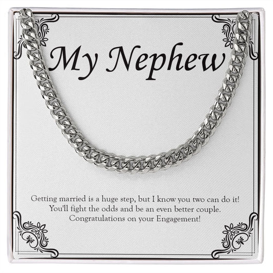 Marriage Is A Huge Step cuban link chain silver front