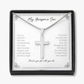 Proud Of Who You Are stainless steel cross necklace front