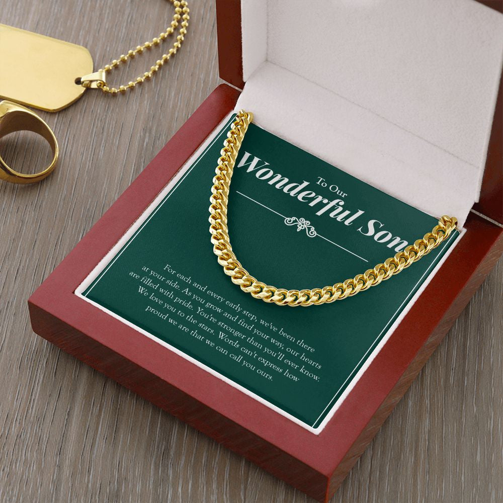 Proud To Call You Ours cuban link chain gold luxury led box