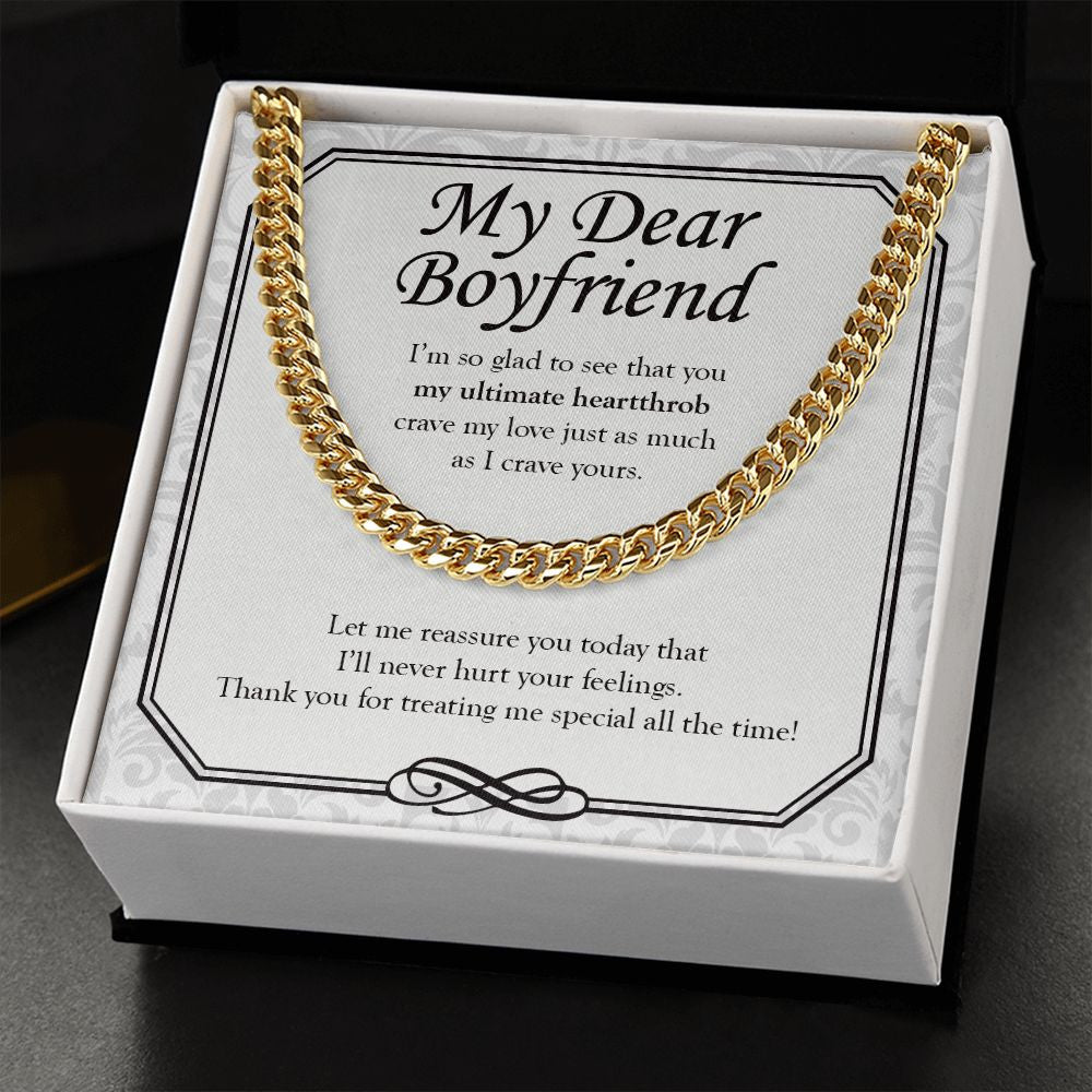 My Ultimate Heartthrob cuban link chain gold standard box