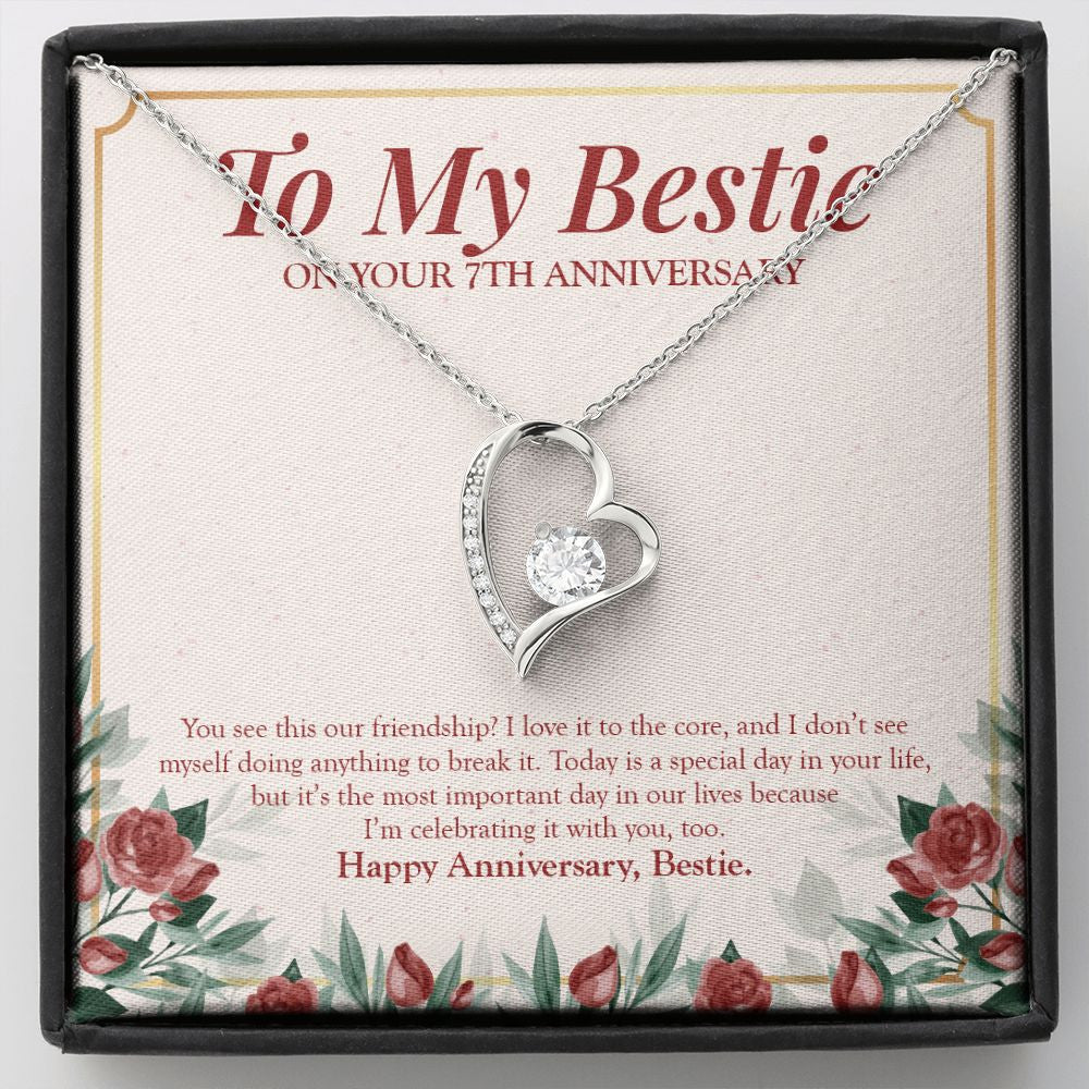 Celebrating With You forever love silver necklace front