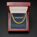 An Extraordinary Leader cuban link chain gold mahogany box led