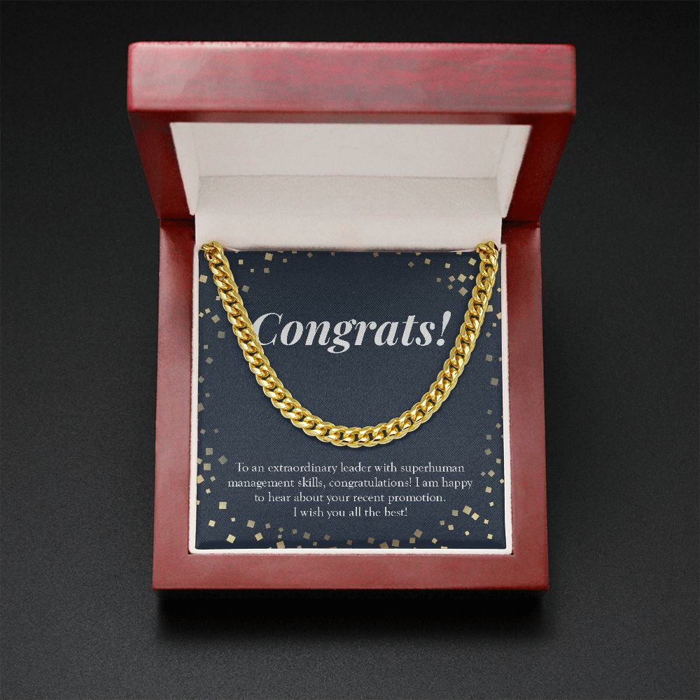 An Extraordinary Leader cuban link chain gold mahogany box led
