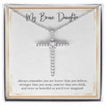Twice As Beautiful cz cross necklace front
