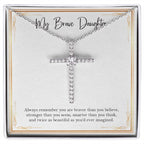 Twice As Beautiful cz cross necklace front