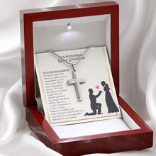 Load image into Gallery viewer, Constantly Filled With Love stainless steel cross premium led mahogany wood box
