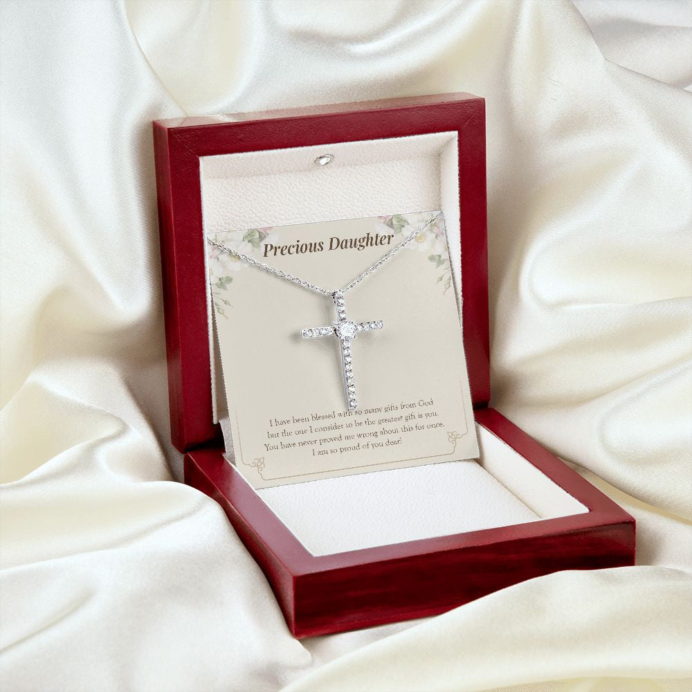 Greatest Gift From God cz cross pendant luxury led silky shot