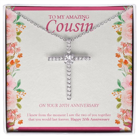 Would Last Forever cz cross necklace front