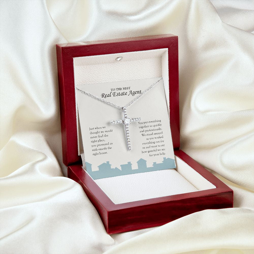 Presented the Right House cz cross pendant luxury led silky shot