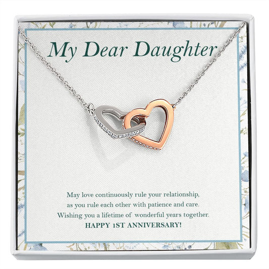 A Lifetime Together interlocking heart necklace front