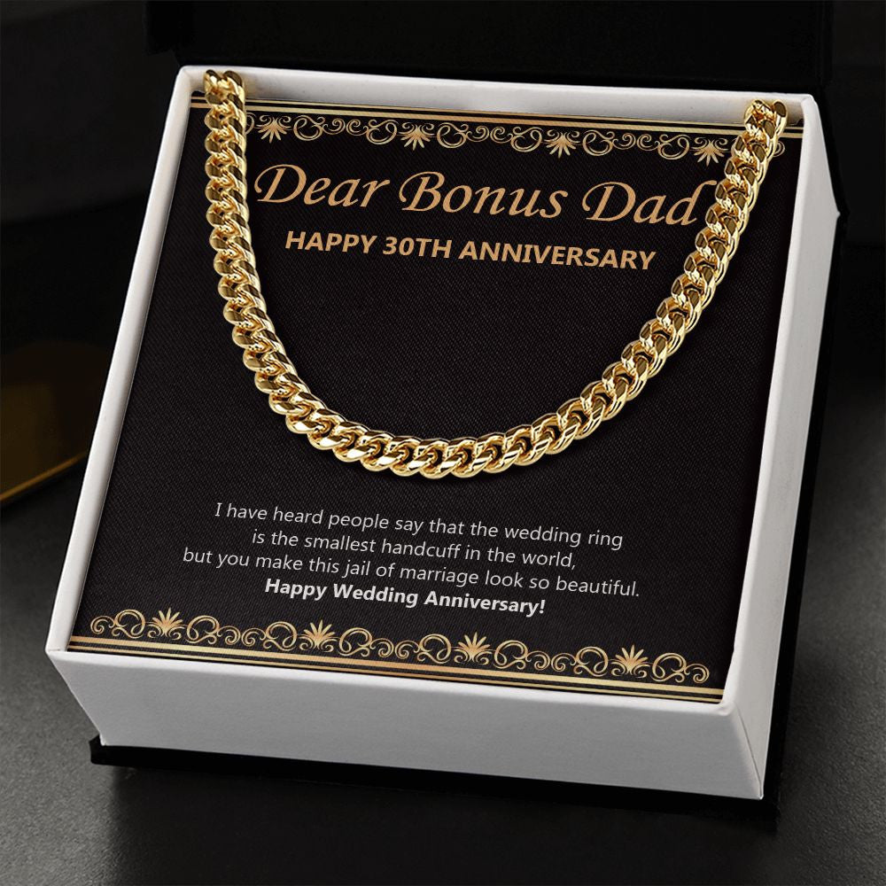 The Smallest Handcuff cuban link chain gold standard box