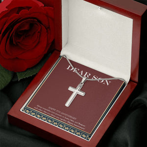 Wedding Promise stainless steel cross luxury led box rose