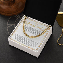 Load image into Gallery viewer, To Cheer You On cuban link chain gold box side view
