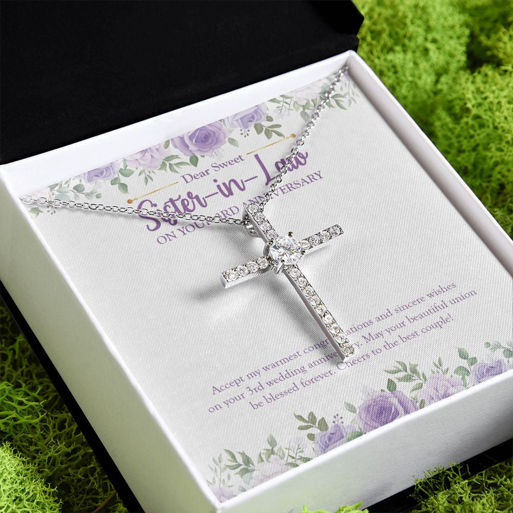 A Beautiful Union cz cross pendant close up