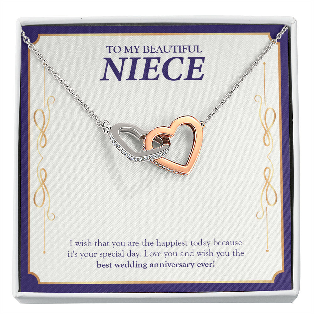 The Happiest Today interlocking heart necklace front
