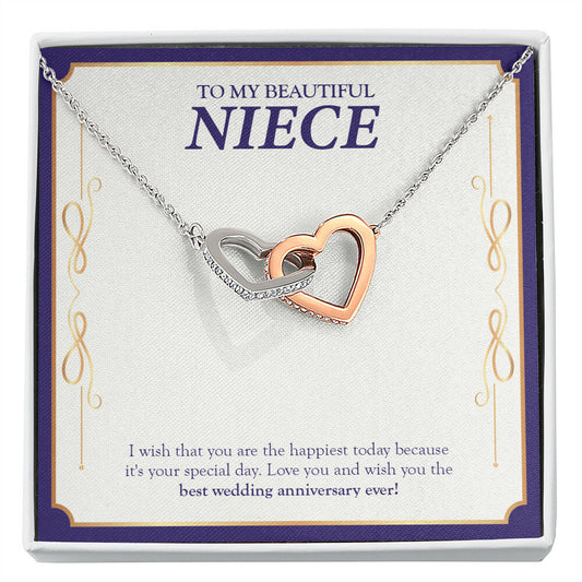 The Happiest Today interlocking heart necklace front