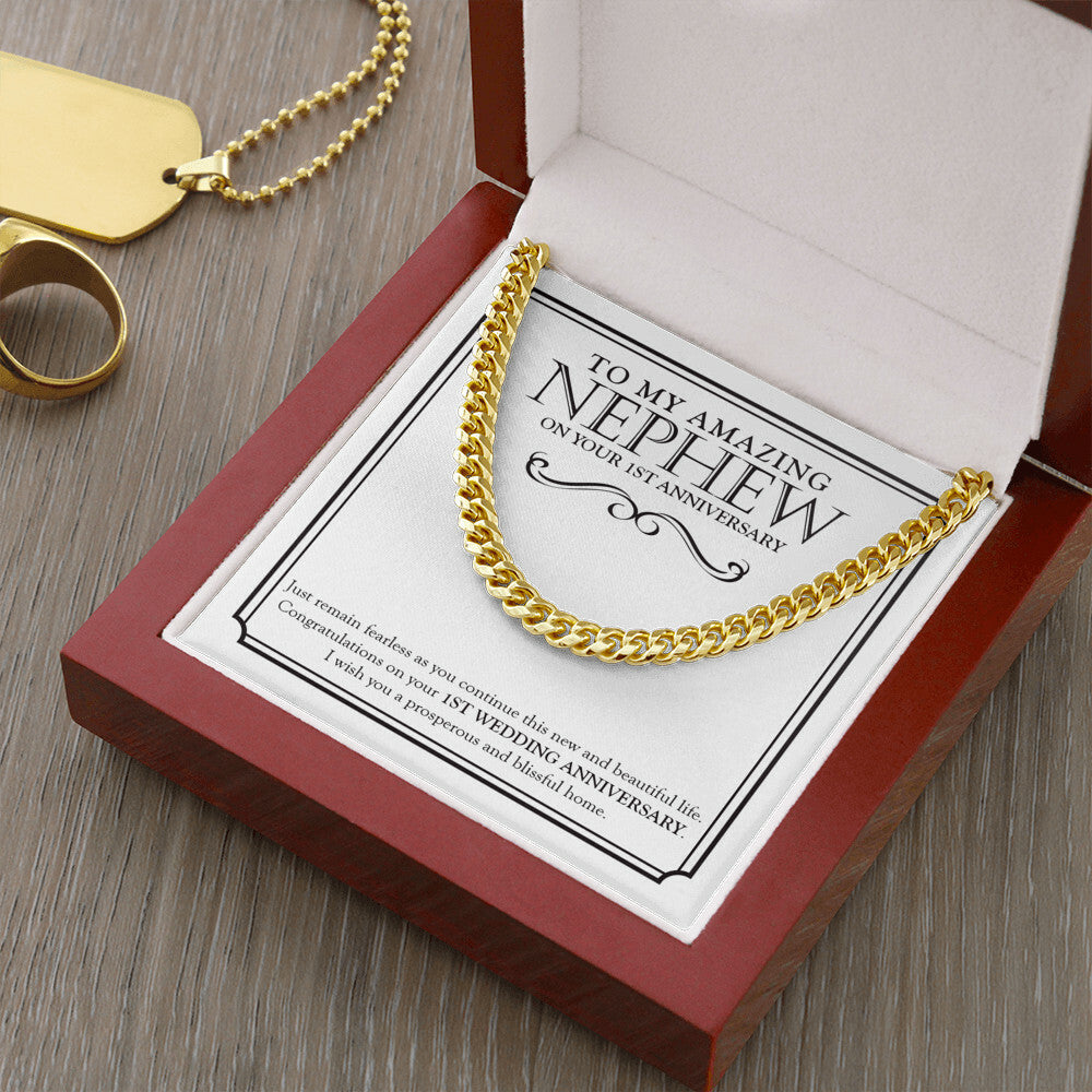 Just Remain Fearless cuban link chain gold luxury led box