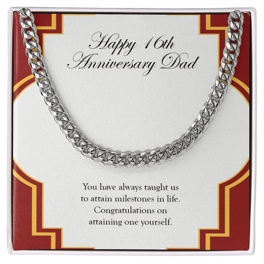 Attaining One Yourself cuban link chain silver front