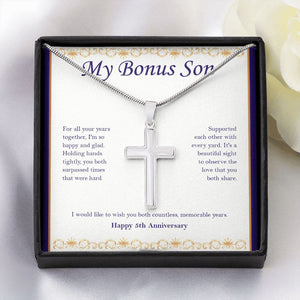 With Every Yard stainless steel cross yellow flower