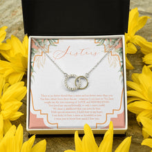 Load image into Gallery viewer, Love and Sisterhood double circle pendant yellow flower
