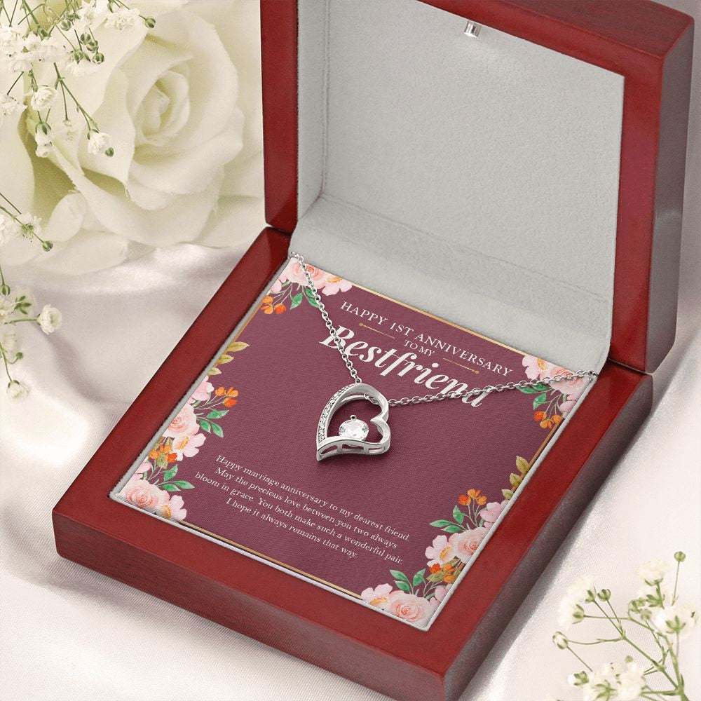 Love Bloom In Grace forever love silver necklace premium led mahogany wood box