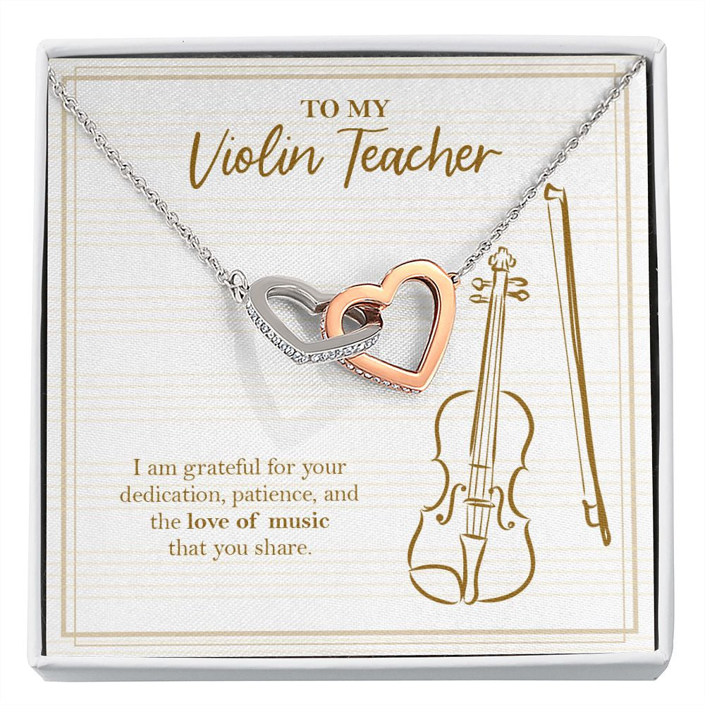 Love Of Music You Share interlocking heart necklace front