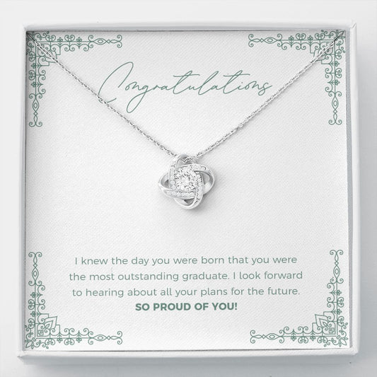 Destined To Be Outstanding love knot necklace front