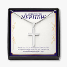 Load image into Gallery viewer, The Happiest Today stainless steel cross necklace front
