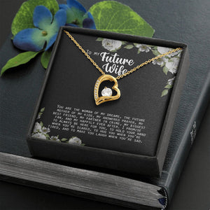 Woman Of My Dreams forever love gold necklace front