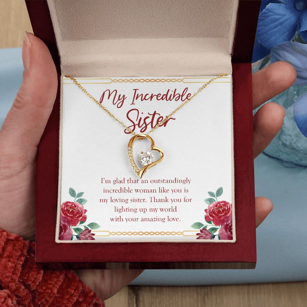 Outstandingly Incredible Woman forever love gold pendant led luxury box in hand