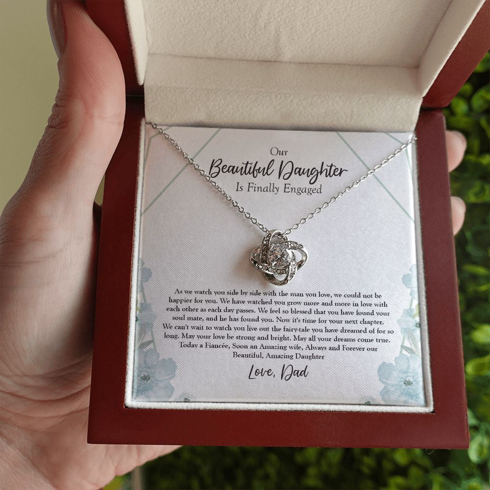 Fairy Tale Dream love knot necklace luxury led box hand holding