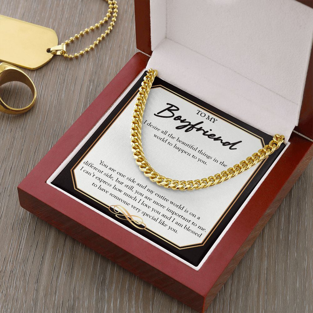 More Important To Me cuban link chain gold luxury led box