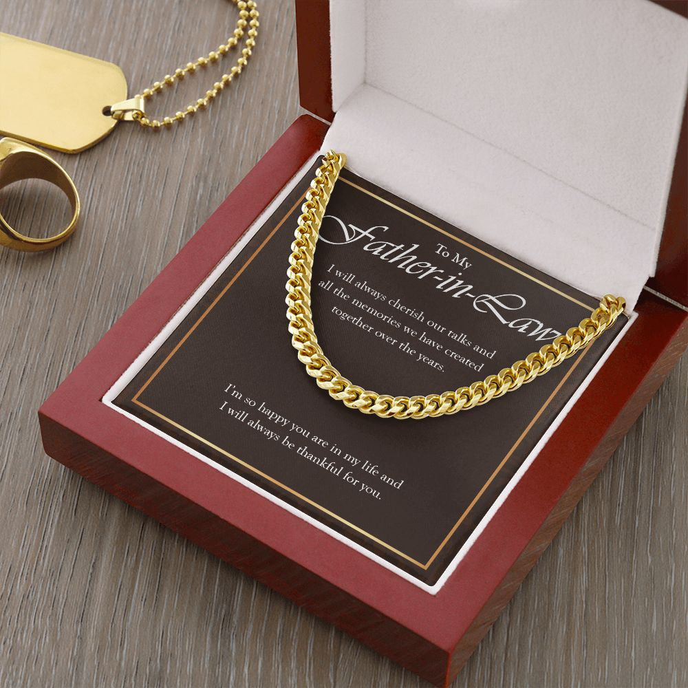 Will Always Cherish Our Talks cuban link chain gold luxury led box