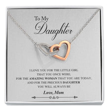 Load image into Gallery viewer, Always Be interlocking heart necklace front
