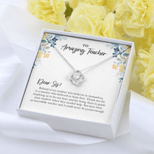 Load image into Gallery viewer, Behind Every Student love knot pendant yellow flower

