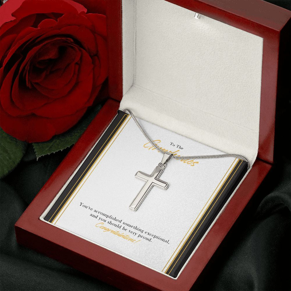 Something Exceptional stainless steel cross luxury led box rose