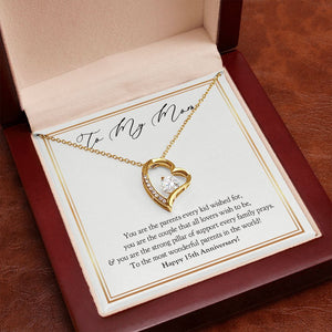Strong Pillar Of Support forever love gold pendant premium led mahogany wood box