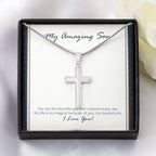 Life Is So Magical stainless steel cross yellow flower