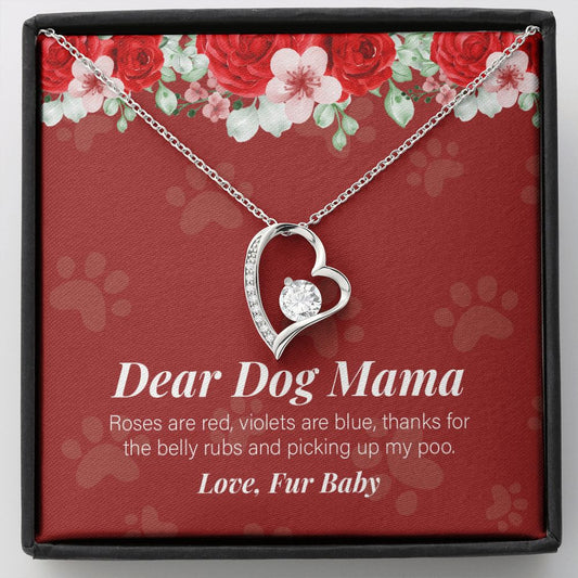 Thanks For The Belly Rubs forever love silver necklace front
