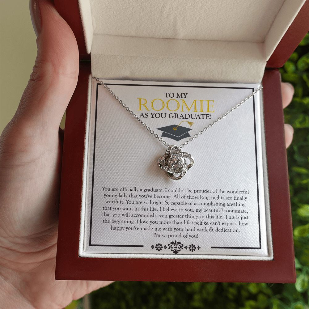 I Believe In You love knot necklace luxury led box hand holding