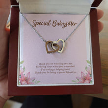 Load image into Gallery viewer, Lending A Helping Hand interlocking heart necklace luxury led box hand holding
