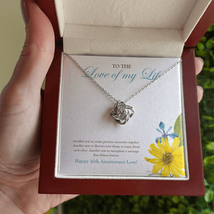 Another Year To Create Memories love knot necklace luxury led box hand holding