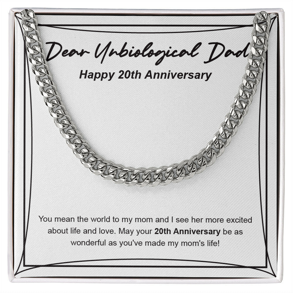 Mean the World To Mom cuban link chain silver front