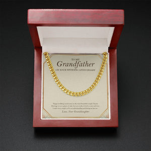 To The Most Beautiful Couple cuban link chain gold mahogany box led
