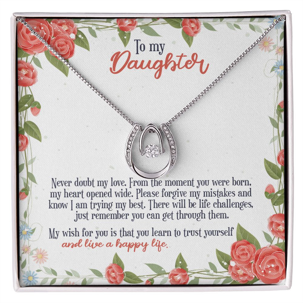 My Wish For You horseshoe necklace front